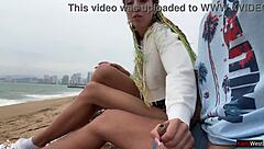 Hey beach cutie, let me help with that public jerkoff cumshot