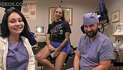 Stefania Mafra's latex nurse fetish tickles patient in hospital