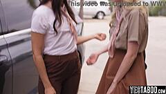 petite teen scout takes anal pounding from milf leader and stud