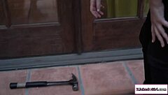 lesbian milf fingers busty boss's shaved pussy