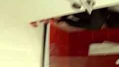 hubby in drag pees with me in steamy bathroom rendezvous