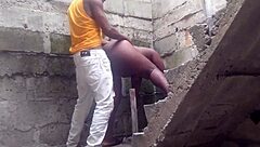 neighbor's bricklayer rams my wet shaved pussy rough