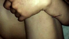 damn this hot brunette pendeja sucks cock sloppy then fucks with huge dildo pov