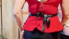 I couldn't resist my sexy teacher's short red dress pussy flash and fucked her wildly