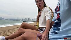 Hey beach cutie, let me help with that public jerkoff cumshot