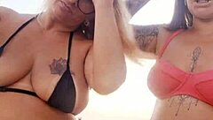 Hey naughty beach girl, wanna lose your virginity with us right here?