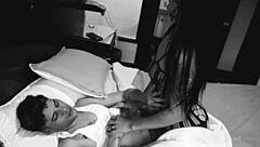 young venezuelan couple pounds hard in steamy black white scene