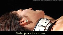 Pussy Vibes Deep Fucked as Bound Brunette Struggles Through Rough BDSM Punishment