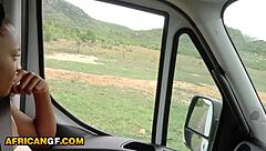 Pretty ebony teen fucked rough outdoors by bwc friend