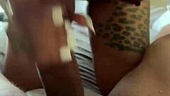 Horny ebony deepthroats monster BBC gagging on lunch break