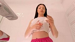 mysterious college tease flashes panties under miniskirt