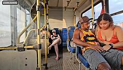 heart pounds as married brunette flirts black stranger bus fuck