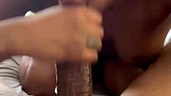 Horny ebony deepthroats monster BBC gagging on lunch break