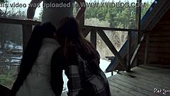 Vacation public threesome blowjob cum swap suck together