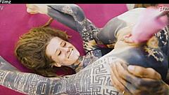 tattooed couple HARD FUCK anal sloppy blowjob rough!