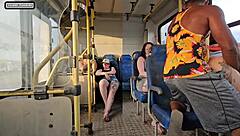 heart pounds as married brunette flirts black stranger bus fuck