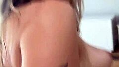 Petite blonde Jill Taylor rides best friend bikini stud poolside