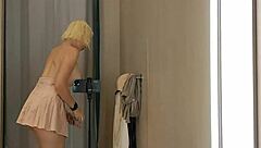 i'm stripping naked in this mall fitting room flashing big tits