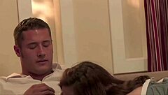 Curvy Brunette Coed Rides Cock Deepthroats Balls