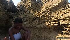 curvy couple starts beach vacation with wet pussy foreplay and sex