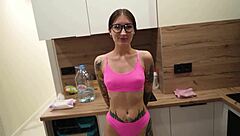 housemaid's face glazed after brutal ass pounding session