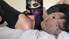 Arabian Snowwhite Shoves Strawberry into Dripping Tight Teen Pussy