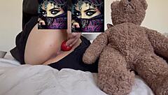 Arabian Snowwhite Shoves Strawberry into Dripping Tight Teen Pussy