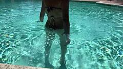 Hey im hanging poolside bikini hot milf outdoor