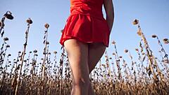 milf teases thong under short skirt