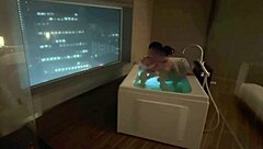 santa babe's pale tits sucked wildly before raw standing doggy in hotel bath!