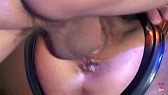 watch him stretch my tight asshole while i'm tied up in lingerie