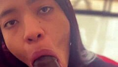 Amateur Brunette Deepthroats Neighbor's Huge Cock Cumshot Facial