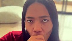 Amateur Brunette Deepthroats Neighbor's Huge Cock Cumshot Facial