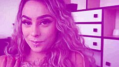 Pretty Brazilian Morganita takes four monster cocks