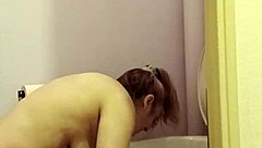 French Milf Slave's Degrading Toilet Licking Self-Session!
