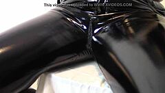 wife bound in leather gloves heels for humiliation pee