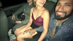 blonde cutie tricks two guys into car ride pussy play?