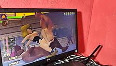 she plays porn game then begs for rough ass fuck