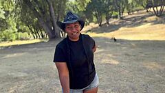 Sexy oiled babe rides big black cock cowgirl style