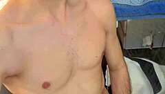 young guy wakes up horny flashes everything in bathroom