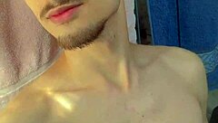 young guy wakes up horny flashes everything in bathroom