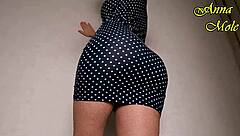 pawg spanks juicy ass in tight dress riding dildo