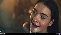 Lesbian tongue fucks step sis to squirting frenzy