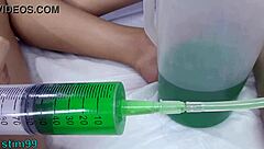 Tube in pee hole flooding her uterus?