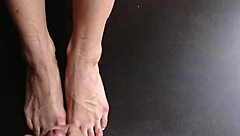 Uniformed Lady Cop's Feet Drenched In Hot Cumshot