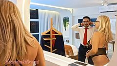 Wife calls neighbor for sneaky cum-filled fuck