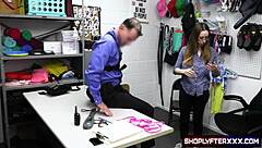 Jackie Hoff caught stealing bikini taken backroom for hard fuck