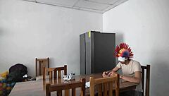 a housemaid flirts sensually with dildo 🔥😘