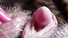 puffy big clit throbs wildly in intense orgasm closeup