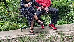 Curvy Milf Catches Outdoor Cum from Hung Stud